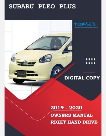 subaru pleo plus 2019-2020 owners manual in english